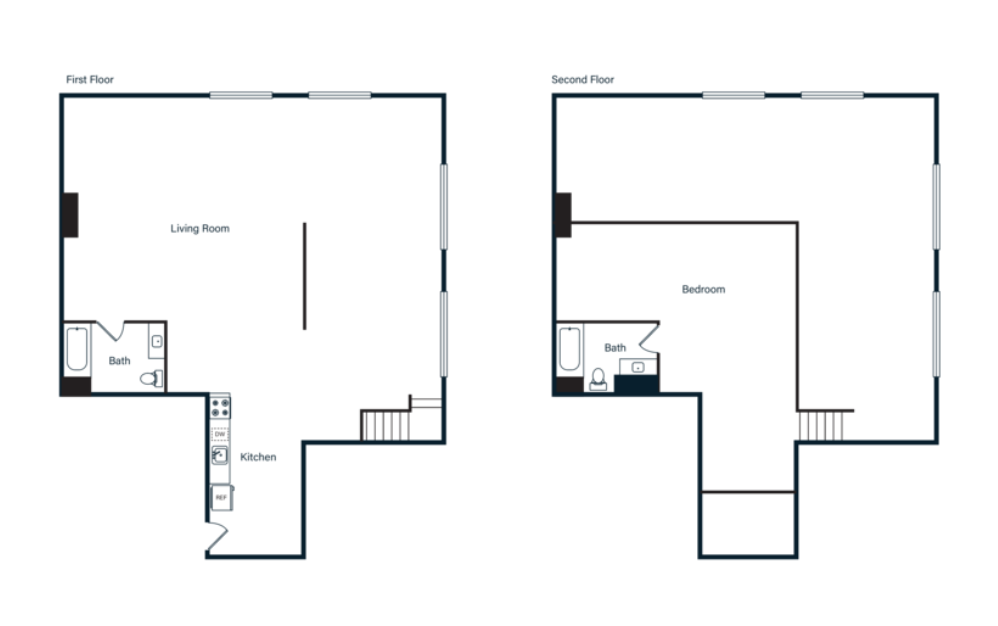 A4L - 1 bedroom floor plan layout with 2 bathrooms and 1556 - 1768 square feet